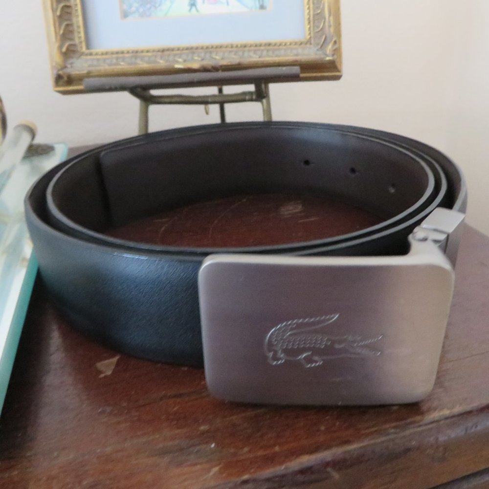 Men's Lacoste Reversible Leather Belt Size 38